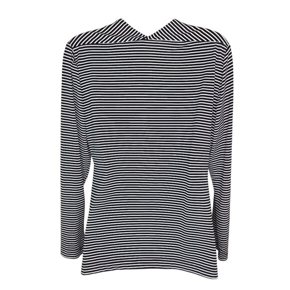 Chico's Stretch Jersey Striped Long Sleeve Blouse Top Size 0 Small - Picture 2 of 4